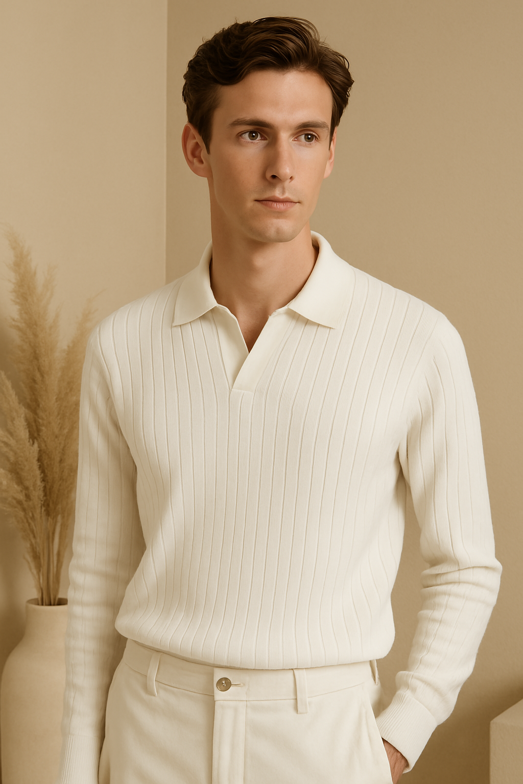 NOBA Striped Long Sleeve Polo