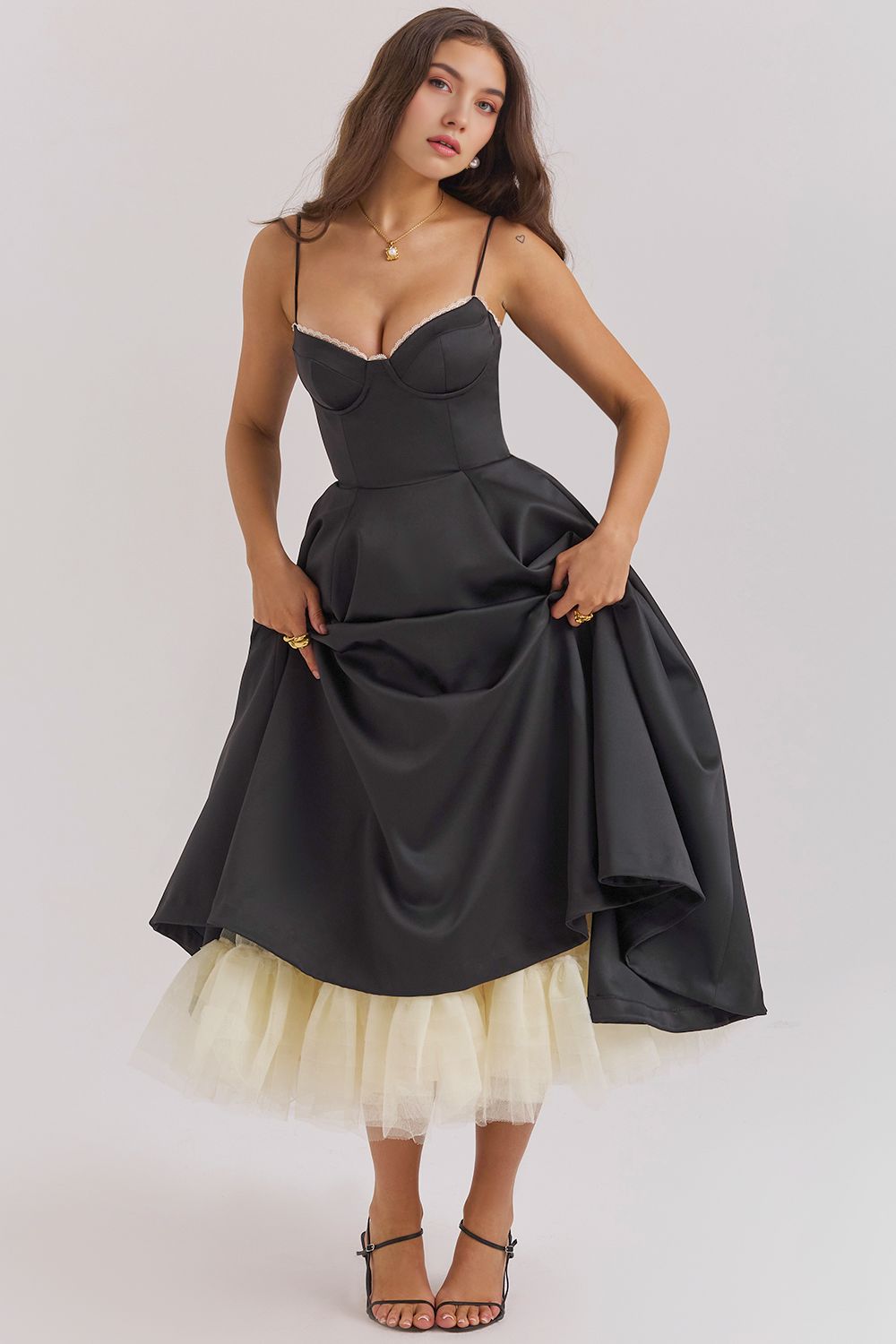 Retro Abendkleid mit Petticoat Retro Abendkleid mit Petticoat Rosa Chic