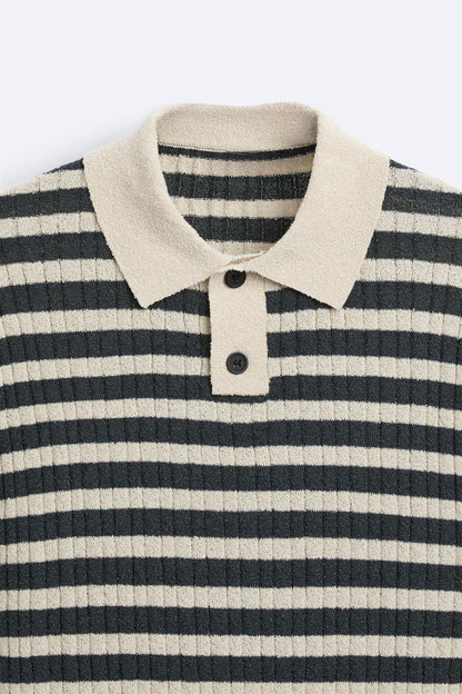 NOBA Knitted Striped Polo