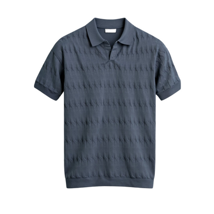 NOBA Premium V-Neck Cable Knit Polo