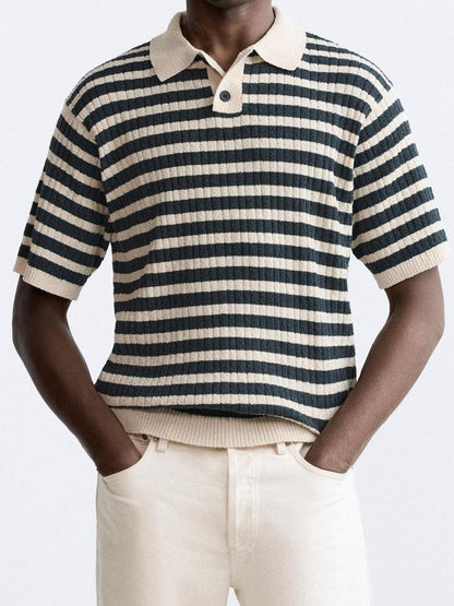 NOBA Knitted Striped Polo